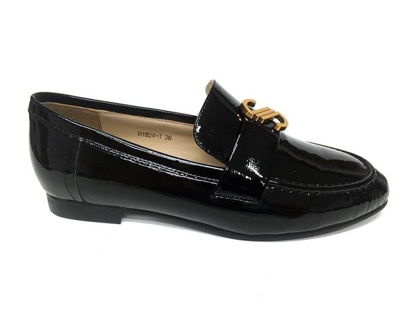  Giày Moccasin Nữ Đen Bóng 683.17 