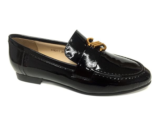  Giày Moccasin Nữ Đen Bóng 683.17 
