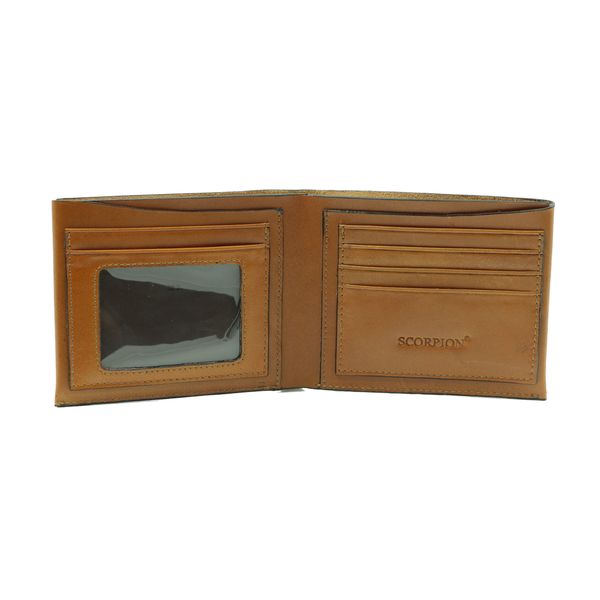  Ví Da Nam Gập Đôi Logo Scorpion Nâu 399.2 