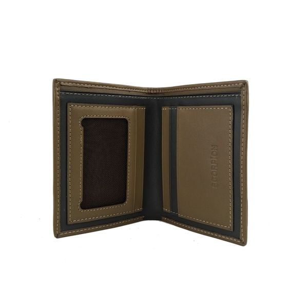  Ví Da Nam Gập Đôi Logo Scorpion Kaki 99.11 