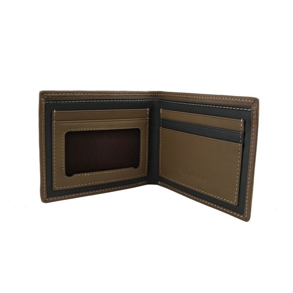  Ví Da Nam Gập Đôi Logo Scorpion Kaki 99.12 