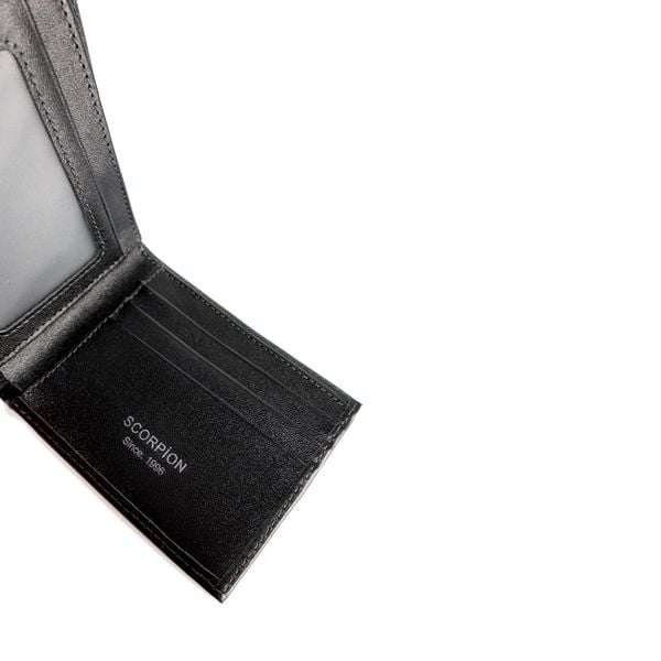  Ví Da Nam Gập Đôi Logo Scorpion Đôi Đen 99.21 
