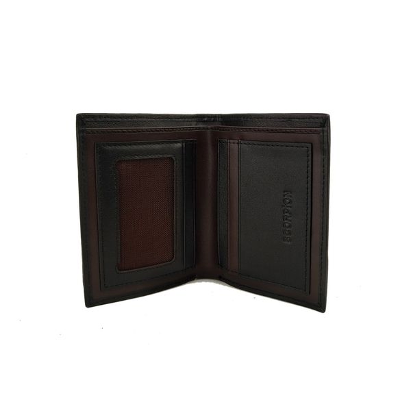  Ví Da Nam Gập Đôi Logo Scorpion Đen 99.7 