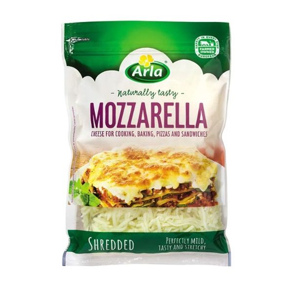  Phô mai bào kéo sợi Mozzarella 175gr Arla Đan Mạch 