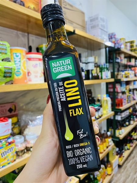  Dầu hạt lanh nguyên chất ép lạnh hữu cơ NaturGreen 250ml. 