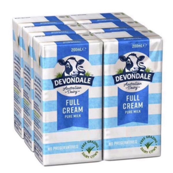  Lốc 6 hộp sữa nguyên kem Devondale 200ml 