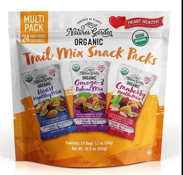 Hạt sấy khô tổng hợp Nature’s Garden Trail Mix Snack Packs Organic 816gram Của Mỹ. 