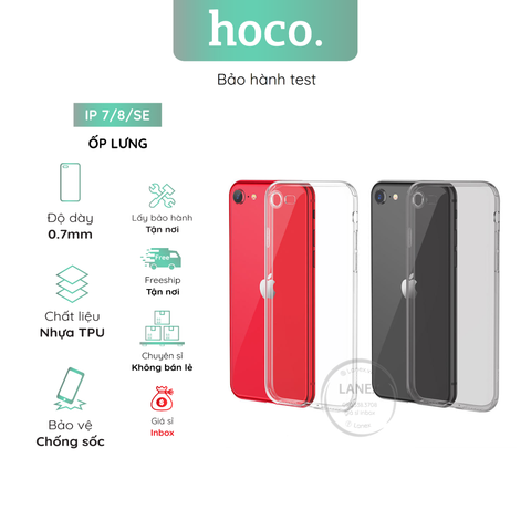 Ốp Lưng Hoco Nhựa Tpu Trong Suốt Iphone 7 / 8 / Se Dày 0.7mm