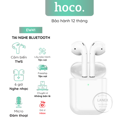 Tai Nghe Bluetooth Hoco Ew41 Cảm Ứng 2 Bên Tws V5.1 Có Mic