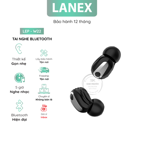 Tai Nghe Bluetooth Lanex Lep - W22 1 Bên V5.0 Có Mic