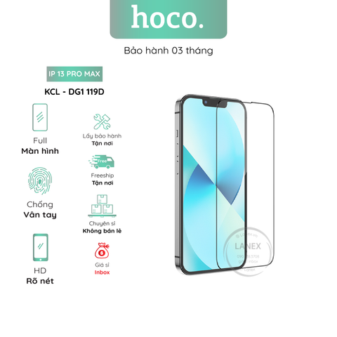 Kính Cường Lực Hoco Dg1 119D Iphone 14 Plus / 13 Pro Max Full Màn Hình