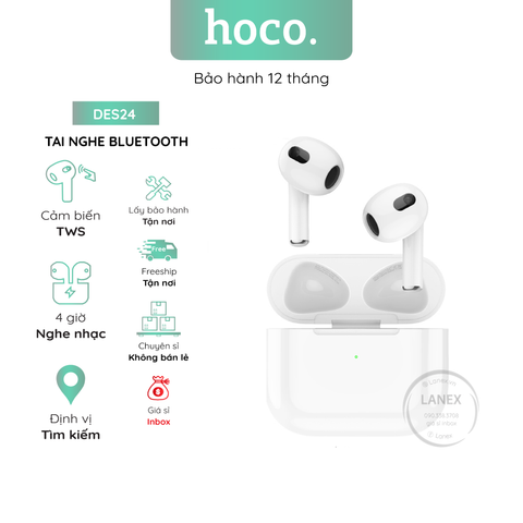 Tai Nghe Bluetooth Hoco Des24 Cảm Ứng 2 Bên Tws V5.3 Có Mic Định Vị