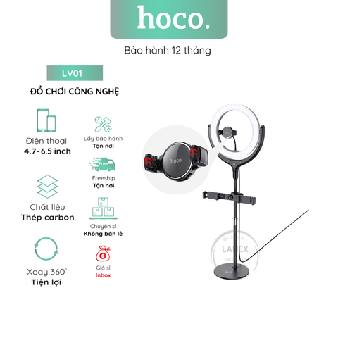 Đồ Chơi Công Nghệ Hoco Lv01 Chân Đèn Livestream Cho 3 Điện Thoại