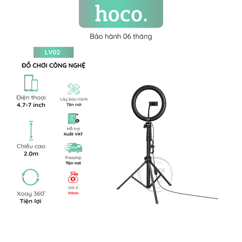 Đồ Chơi Công Nghệ Hoco Lv02 Chân Đèn Livestream Cho 3 Điện Thoại Hoặc 1 Điện Thoại 1 Máy Tính Bảng