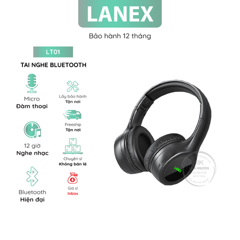 Tai Nghe Bluetooth Lanex Lt01 Headphone V5.0 Có Mic