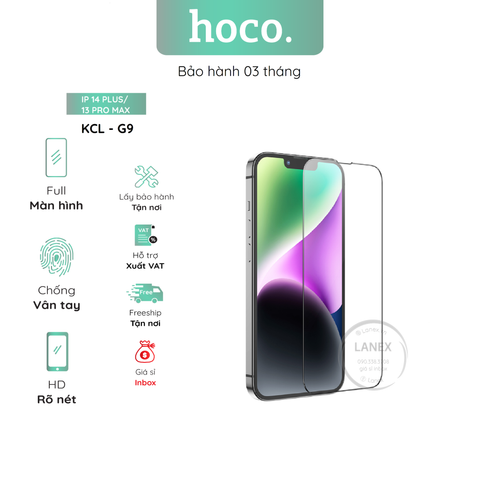 Kính Cường Lực Hoco G9 Ip 14 Plus / 13 Pro Max Full Màn Hình