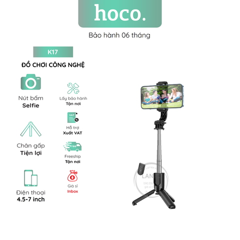 Đồ Chơi Công Nghệ Hoco K17 Gậy Chụp Hình Selfie Bluetooth V4.0 Kèm Remote