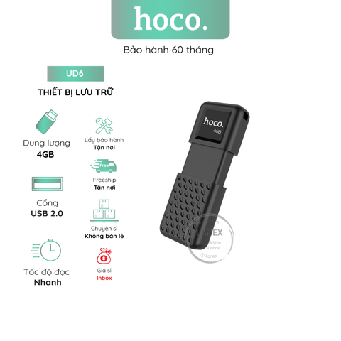 Thiết Bị Lưu Trữ Hoco Ud6 4Gb Usb 2.0 Nhựa Abs