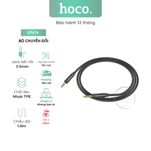 Bộ Chuyển Đổi Hoco Upa19 Cáp Audio Nylon Dệt Jack 3.5mm Dài 1.0m