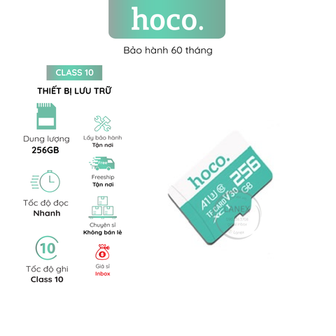 Thiết Bị Lưu Trữ Hoco 256Gb Thẻ Nhớ Micro Sd Class 10 Đủ Dung Lượng Chuyên Dụng Cho Camera Và Điện Thoại