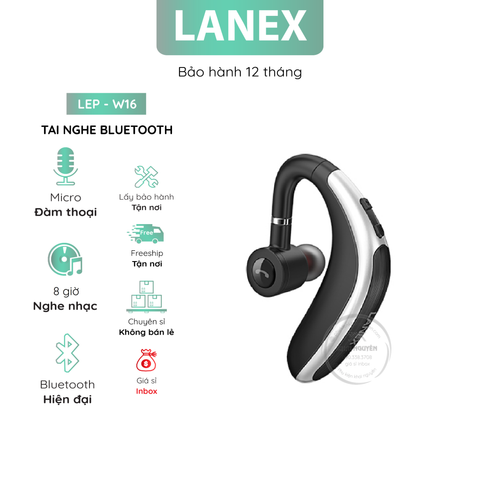 Tai Nghe Bluetooth Lanex Lep - W16 1 Bên V5.0 Có Mic