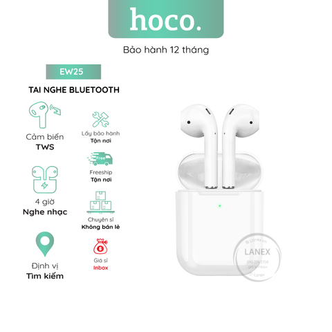 Tai Nghe Bluetooth Hoco Ew25 Cảm Ứng 2 Bên Tws V5.3 Có Mic