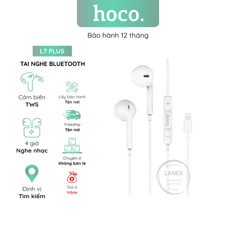 Tai Nghe Bluetooth Hoco L7 Plus 2 Bên Có Dây V4.2 Có Mic