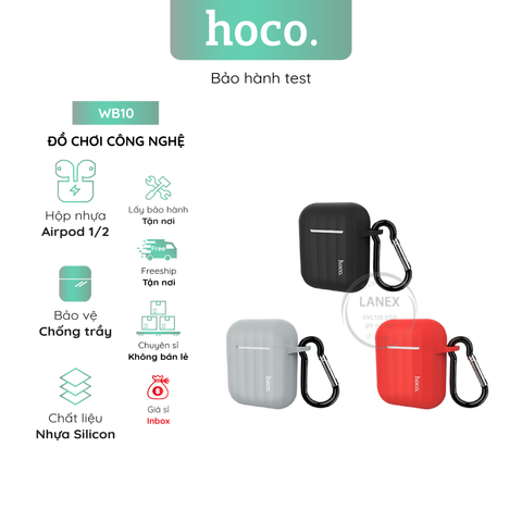 Đồ Chơi Công Nghệ Hoco Wb10 Hộp Nhựa Silicon Đựng Tai Nghe Airpods 1 / 2 Dày 2.65mm