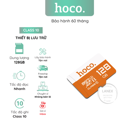 Thiết Bị Lưu Trữ Hoco 128Gb Thẻ Nhớ Micro Sd Class 10 Đủ Dung Lượng Chuyên Dụng Cho Camera Và Điện Thoại