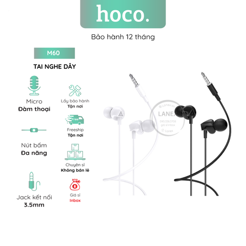 Tai Nghe Dây Hoco M60 Tpe Jack 3.5mm Có Mic Dài 1.2m