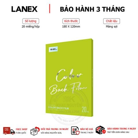 MIẾNG DÁN TPU CACBON BẢO VỆ MẶT SAU ĐIỆN THOẠI LANEX RB - 0051 - 1 HỘP / 20 MIẾNG - TRONG SUỐT