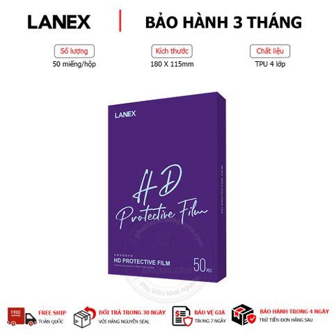 MIẾNG DÁN TPU BẢO VỆ MẶT TRƯỚC ĐIỆN THOẠI LANEX LS - 001 - 1 HỘP / 50 MIẾNG - TRONG SUỐT