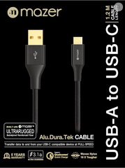 Mazer USB-A to USB-C 3.1A Fast Charge Cable-1.2M