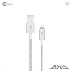 Mazer MFI Lightning Cable 1.2M/2.4A Fast Charging&Data