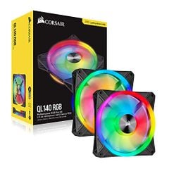 Bộ 2 quạt máy tính 140mm Corsair QL140 PRO RGB LED kèm Node Core - CO-9050100-WW