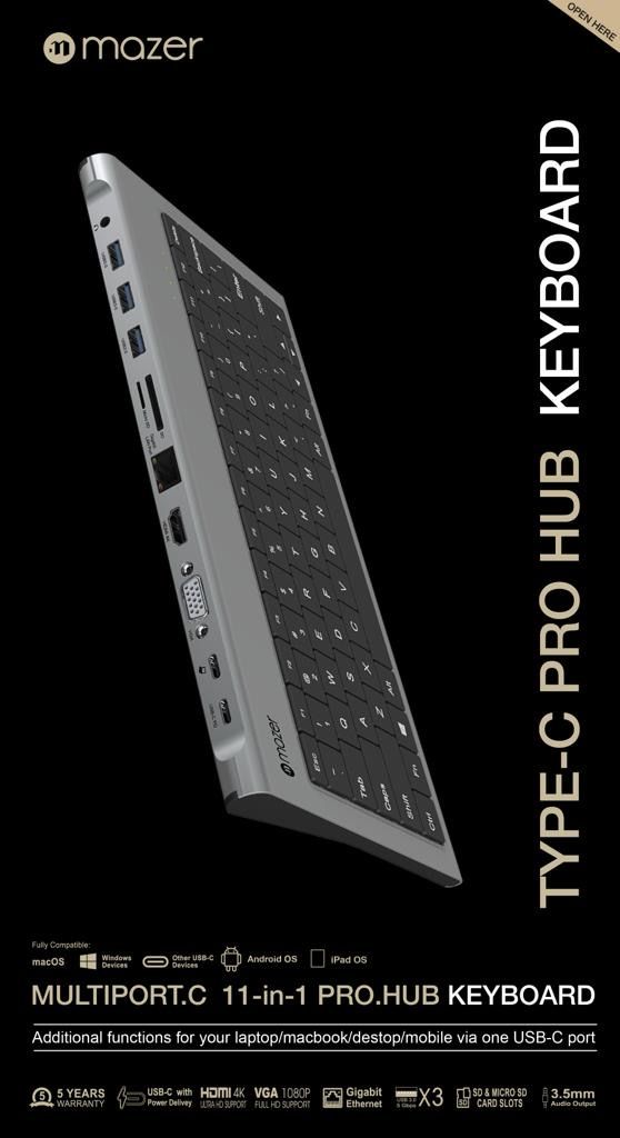 Mazer Type-C Pro Hub Keyboard