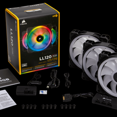 Bộ 3 quạt máy tính 120mm Corsair LL120 RGB kèm Node PRO- CO-9050072-WW