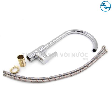 Vòi rửa chén nóng lạnh Đồng Mạ Crom Sandra SD-332