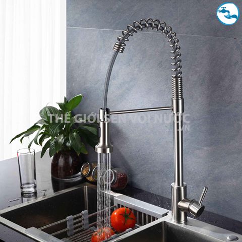 Vòi rửa chén nóng lạnh dây rút INOX 304 Sandra SD-300LX