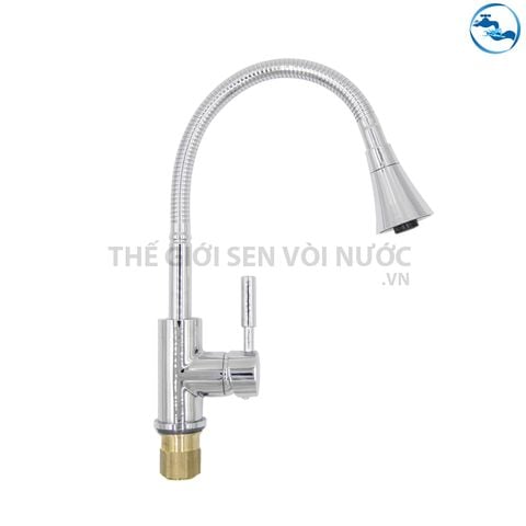 Vòi rửa chén nóng lạnh Đồng Mạ Crom Sandra SD-335