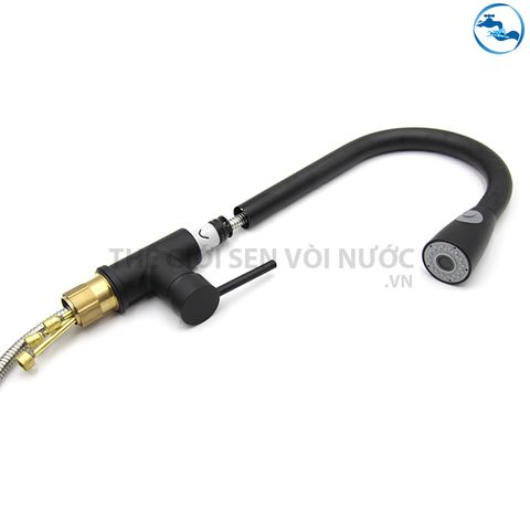 Vòi rửa chén nóng lạnh dây rút Sơn Tĩnh Điện Sandra SD-337