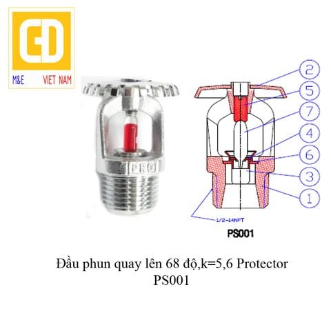 Đầu phun chữa cháy quay lên Spinkler - Protector