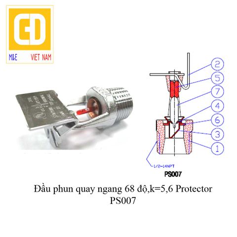 Đầu phun chữa cháy quay ngang Spinkler - Protector