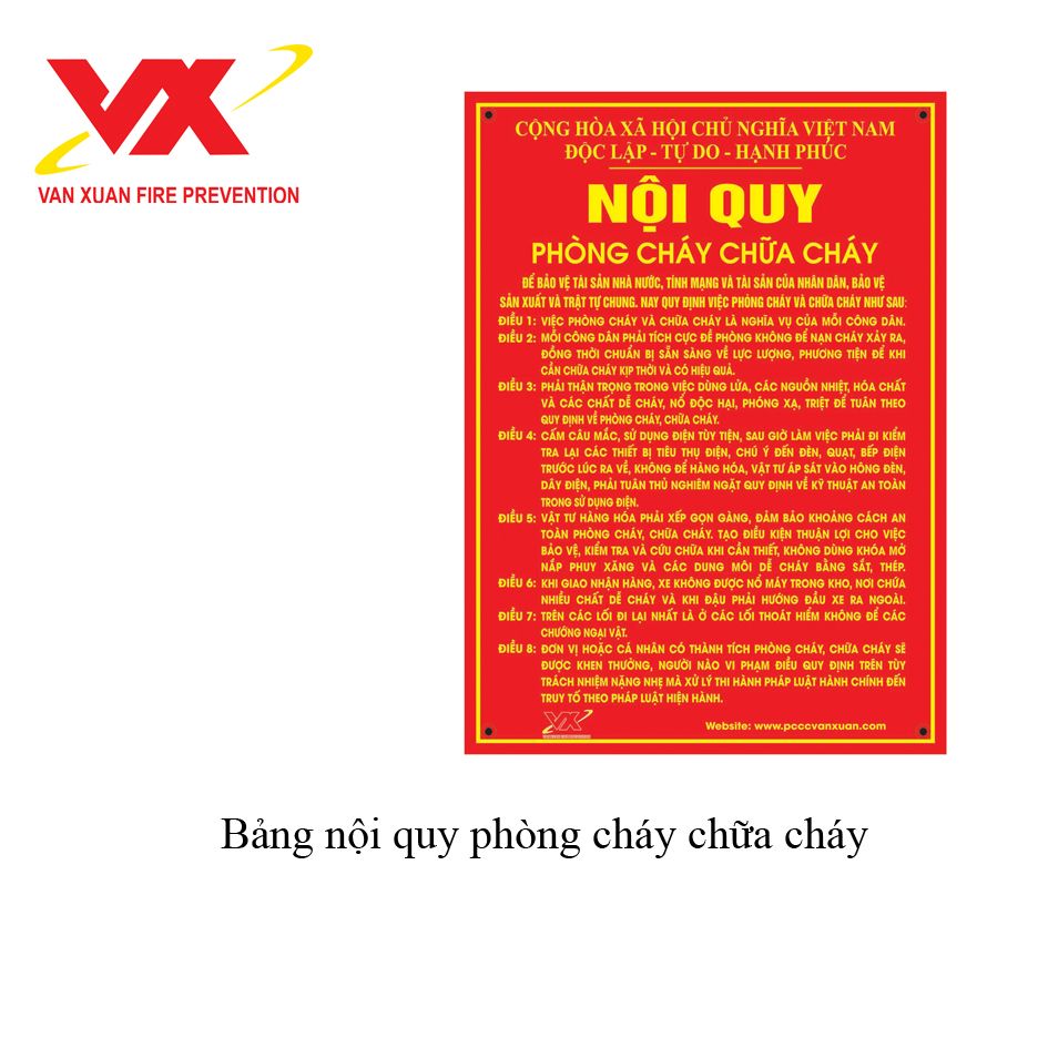 Bảng nội quy phòng cháy chữa cháy