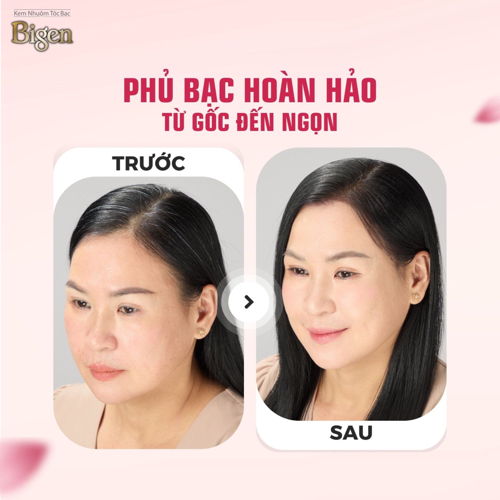 Thuốc Nhuộm Tóc Phủ Bạc Tại Nhà Bigen Xám - Phủ Bạc Thảo Dược, Dưỡng Tóc Mềm Mượt 80ml 