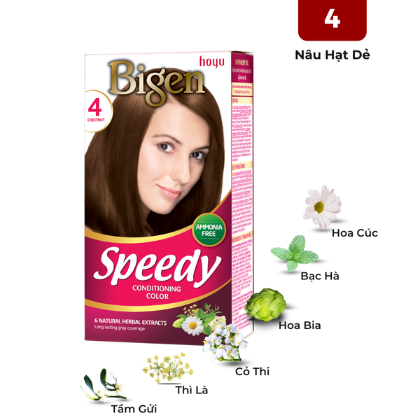  Nhuộm Phủ Bạc Thời Trang Bigen Số 4 - Nâu Hạt Dẻ 