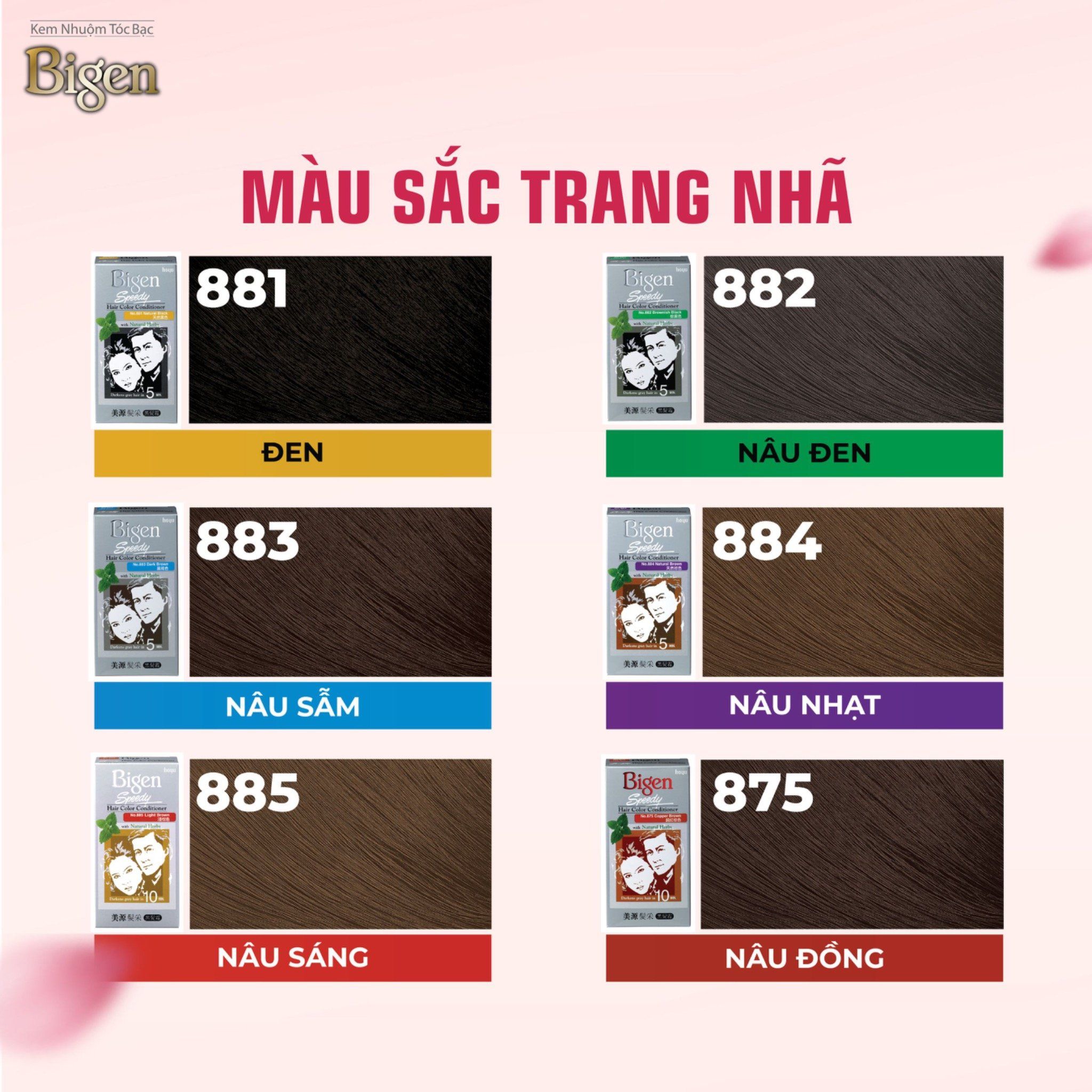  Thuốc Nhuộm Tóc Phủ Bạc Tại Nhà Bigen Xám - Phủ Bạc Thảo Dược, Dưỡng Tóc Mềm Mượt 80ml 