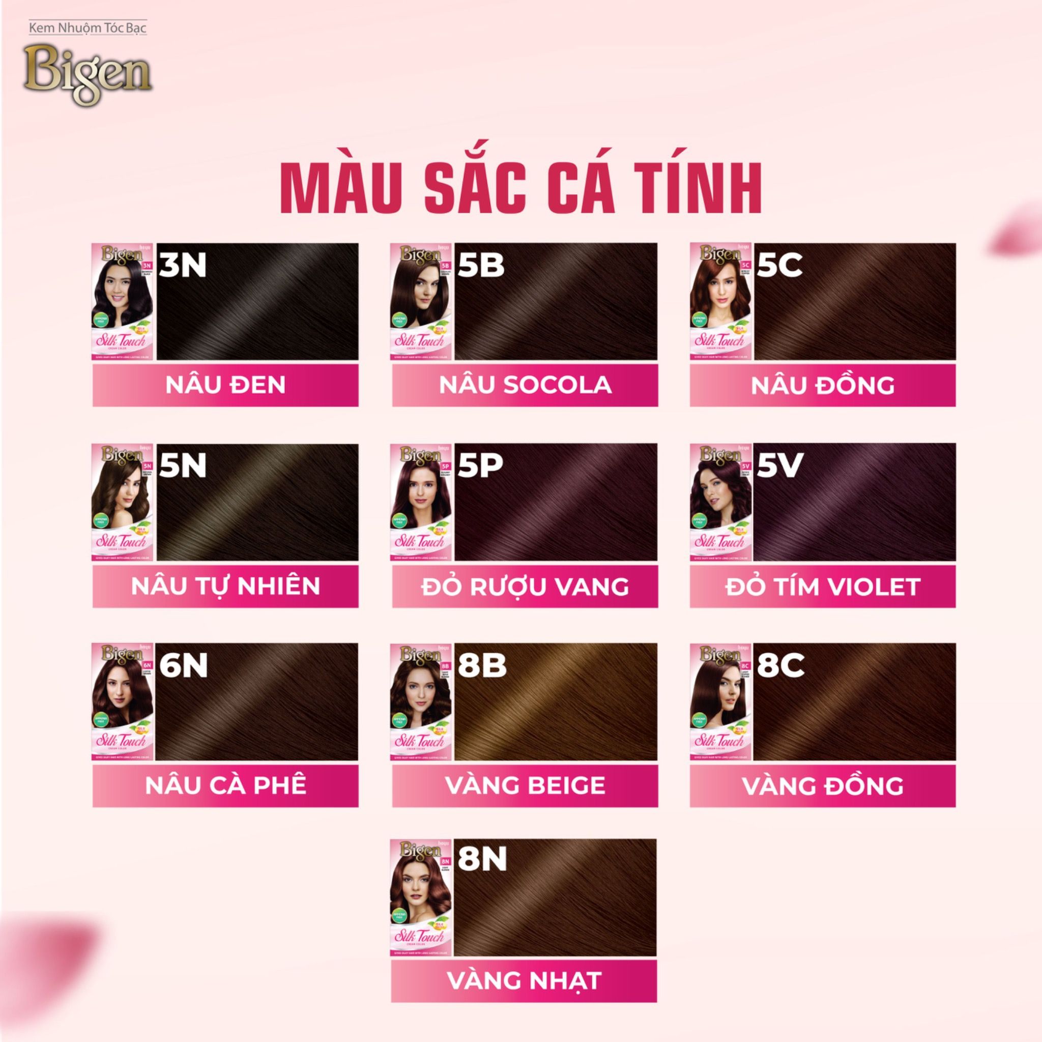  Nhuộm Phủ Bạc Thời Trang Bigen Silk Touch 