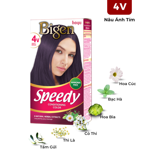  Nhuộm Phủ Bạc Thời Trang Bigen Số 4V - Nâu Ánh Tím 