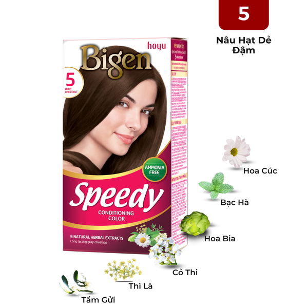  Nhuộm Phủ Bạc Thời Trang Bigen Số 5 - Nâu Hạt Dẻ Đậm 